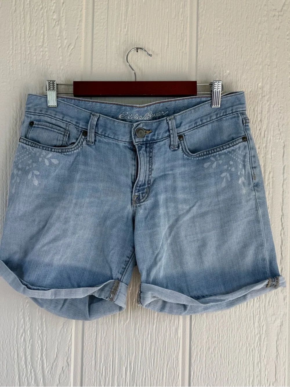 Eddie Bauer Light Blue Denim Cuffed Jean Shorts